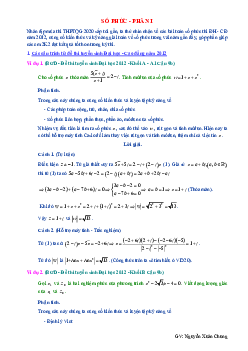 Chuyên đề số phức VD – VDC – Nguyễn Xuân Chung Toán 12
