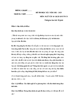 Đề thi học kì 2 môn Ngữ văn 10 năm 2022 - 2023 sách Kết nối tri thức với cuộc sống | đề 2