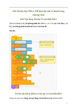 Giải Tin học 8 Bài 4: Thể hiện cấu trúc rẽ nhánh trong chương trình | Cánh diều