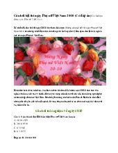 Câu hỏi hội thi ngày Phụ nữ Việt Nam 20/10