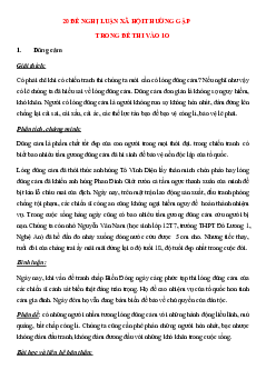 TOP 20 đề nghị luận xã hội thường gặp trong đề thi vào 10