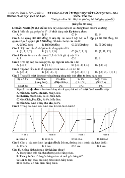 Đề học kỳ 1 Toán 6 năm 2023 – 2024 phòng GD&ĐT thành phố Thái Bình