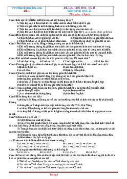 TOP 5 đề thi thử học kỳ II (có đáp án) môn sinh học 12