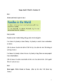 Tiếng Anh lớp 3 Unit 3: Lesson 11 rang 60 Explore Our World