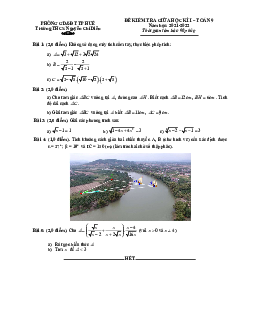 Đề giữa kỳ 1 Toán 9 năm 2021 – 2022 trường THCS Nguyễn Chí Diểu – TT Huế