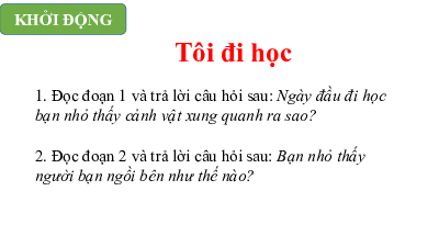 Chủ đề 3. Bài 2: Bài học | Bài giảng PowerPoint học kì 2 môn Tiếng Việt 1 | Kết nối tri thức với cuộc sống