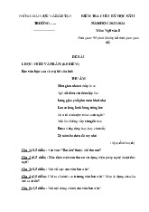 Đề thi học kỳ 2 môn Ngữ Văn lớp 8 năm học 2024 - 2025 - Đề số 2 | Bộ sách Chân trời sáng tạo