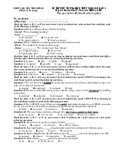 Đề thi thử tốt nghiệp THPT Tiếng Anh 2025 Chuyên Thái Bình lần 1 có đáp án