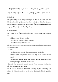 Tục ngữ về thiên nhiên, lao động và con người, xã hội | Soạn văn 7 Cánh diều
