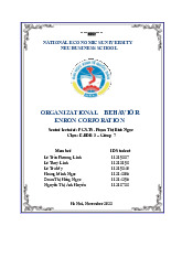 Case Study: Enron Corporation Môn Organizational behavior | Đại học Kinh Tế Quốc Dân