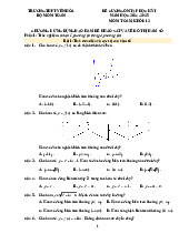 Đề cương học kỳ 1 Toán 12 năm 2024 – 2025 trường THPT Yên Hòa – Hà Nội