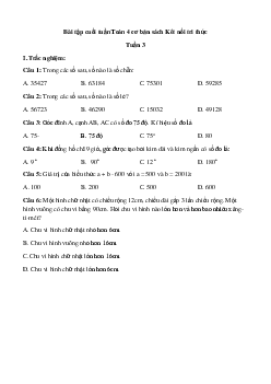 Bài tập cuối tuần Toán lớp 4 Kết nối tri thức - Tuần 3 (Cơ bản)
