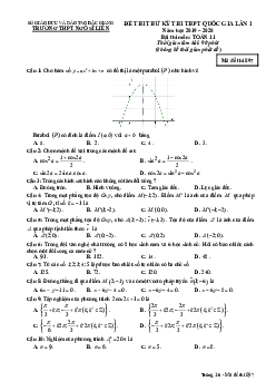 Đề thi thử THPTQG 2019 – 2020 Toán 11 lần 1 trường Ngô Sĩ Liên – Bắc Giang