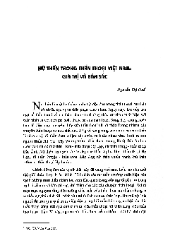 Nữ thần trong thần thoại Việt Nam Gía trị và bản sắc