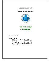 Report Môn Microbiology Lab | Trường Đại học Quốc tế, Đại học Quốc gia Thành phố Hồ Chí Minh