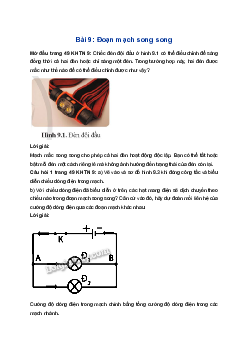 Giải Khoa học tự nhiên 9 Cánh diều Bài 9: Đoạn mạch song song