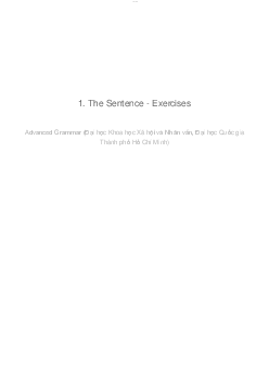 1. The Sentence - Exercises | Advance grammar | Đại học Khoa học Xã hội và Nhân văn, Đại học Quốc gia Thành phố HCM