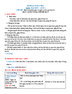 Giáo án Đạo đức 2 sách Chân trời sáng tạo (Cả năm) | Tuần 7