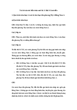 Giải Lịch sử 11 Bài 5: Quá trình xâm lược và cai trị của chủ nghĩa thực dân ở Đông Nam Á | Cánh diều