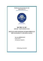 Khảo sát ngôn ngữ đánh giá trong bình luận trên Facebook về cộng đồng Lgbtq+