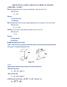 Chuyên đề diện tích xung quanh và thể tích của hình lăng trụ đứng