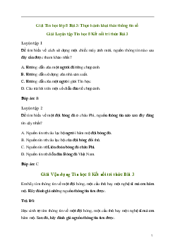 Giải Tin học 8 Bài 3: Thực hành khai thác thông tin số | Kết nối tri thức