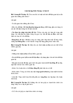 Giải bài tập SGK Tin học 12 Bài 10: Cơ sở dữ liệu quan hệ