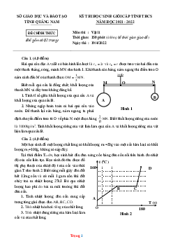 Đề thi HSG cấp tỉnh THCS năm học 2021-2022 Sở GD Quảng Nam môn vật lý 9 (có lời giải)