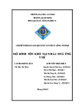Báo cáo Chuyên đề về Quản lý Tồn kho Nhà cung cấp | Môn Quản lý dự án công nghiệp - Đại học Cần Thơ