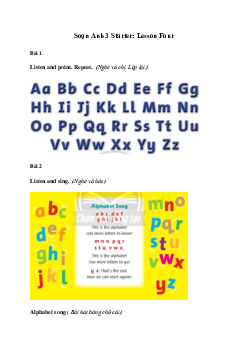 Giải Tiếng Anh lớp 3 Starter: Lesson Four | Family and Friends