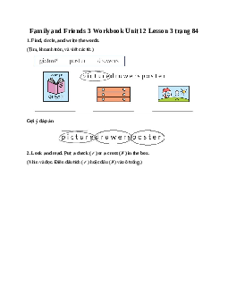 Family and Friends 3 Workbook Unit 12 Those are our computers Lesson 3 trang 84