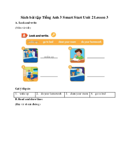 Sách bài tập Tiếng Anh 3 Smart Start Unit 2 Lesson 3