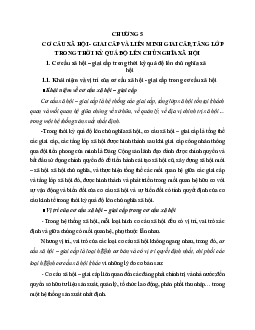 Chương 5: Cơ cấu xã hội – giai cấp và liên minh giai cấp tầng lớp trong thời kỳ quá độ lên chủ nghĩa xã hội