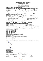 Đề Kiểm Tra HK1 Toán 8 Năm Học 2025-2026 Có Đáp Án