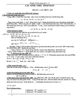 Công thức Sinh học 9