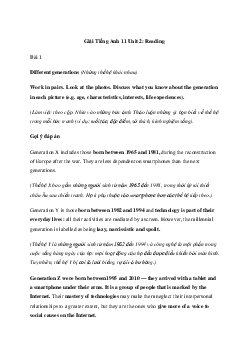 Giải Tiếng Anh 11 Unit 2: Reading