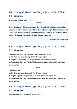 Giải Ôn tập giữa học kì 2 (Tiết 2) trang 43 VBT Tiếng Việt lớp 3 Tập 2 Chân trời sáng tạo