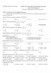 Đề giữa kì 2 Toán 8 năm 2024 – 2025 trường THCS Chu Văn An – Bình Dương có đáp án