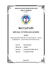Bài tập lớn Tư Tưởng Hồ Chí Minh - Minh chứng quan điểm Hồ Chí Minh là “Nhà tư tưởng lỗi lạc”, “Anh hùng giải phóng dân tộc”, “Nhà văn hóa kiệt xuất của dân tộc Việt Nam” | Đại học Kinh Tế Quốc Dân