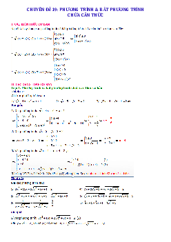 Chuyên đề phương trình và bất phương trình chứa căn – Nguyễn Thanh Vân