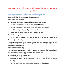 Soạn bài Trình bày ý kiến về một vấn đề trong đời sống  | Ngữ Văn 7 Chân Trời Sáng Tạo tập 2