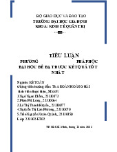 Tiểu luận Phương pháp học đại học đạt hiệu quả tối ưu | Môn Phương pháp đại học và Định hướng nghề nghiệp - Đại học Gia Định