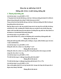 Giải Khoa học tự nhiên lớp 6 bài 10 Không khí và bảo vệ môi trường không khí | Chân trời sáng tạo