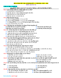 Đề cương ôn tập học kỳ 1 Lịch Sử 10 Năm 2023-2024 theo từng bài học