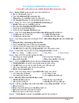 Trắc nghiệm Sử 11 bài 12:Nước Đức giữa hai cuộc chiến tranh thế giới (1918-1939) (có đáp án)