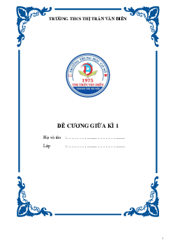 Đề cương giữa kì 1 Toán 8 năm 2022 – 2023 trường THCS thị trấn Văn Điển – Hà Nội
