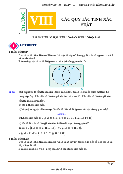 Chuyên đề các quy tắc tính xác suất Toán 11 KNTTVCS