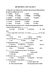 TOP 5 đề ôn tập vào lớp 6 môn Tiếng Anh mới nhất (có đáp án chi tiết)