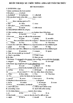 Bộ đề ôn thi học kì 2 môn Tiếng Anh 6 | Global Success