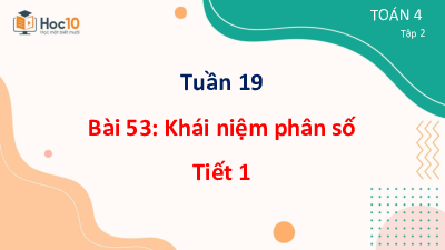 Bài giảng điện tử môn Toán 4 | Bài 53 - Khái niệm phân số  - Tiết 1 | Cánh diều